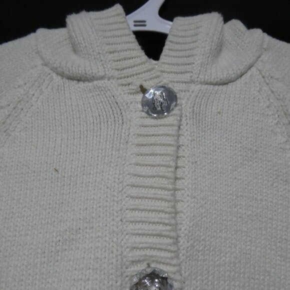 GYMBOREE | xs 3-4 years | White Knit Hooded Short Sleeve Cardigan With Pockets - Picture 5 of 14
